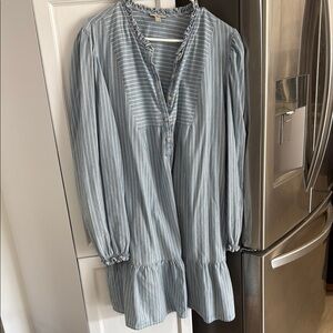 Striped Blue Midi Dress